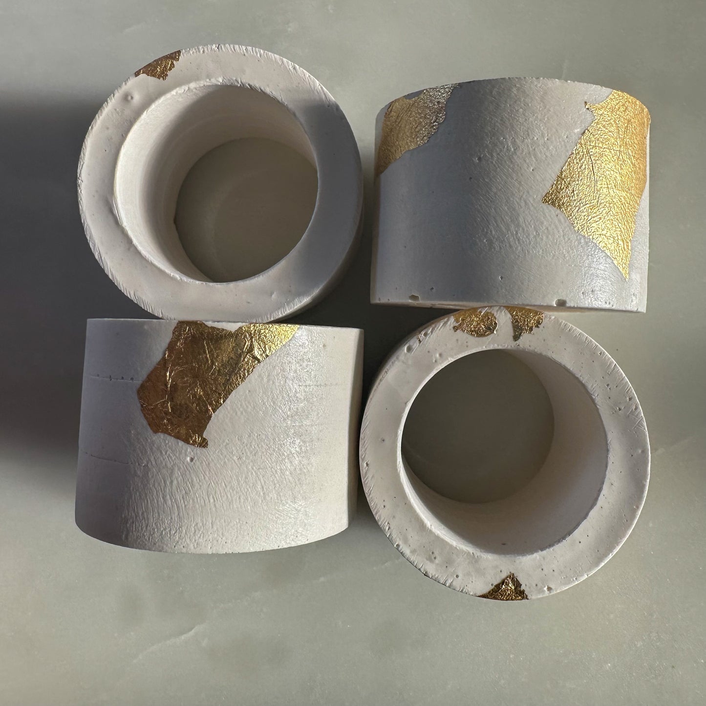 White-and-Gold Napkin Rings (Set of 4)