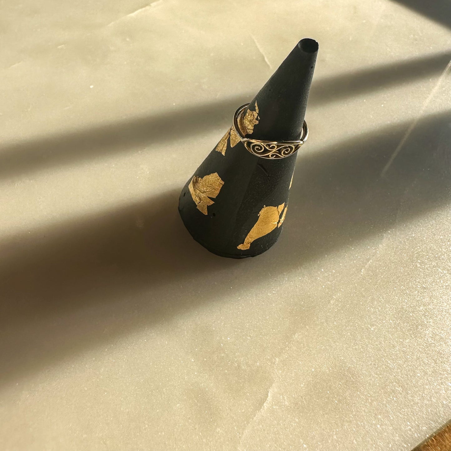 Black-and-Gold Ring Cone