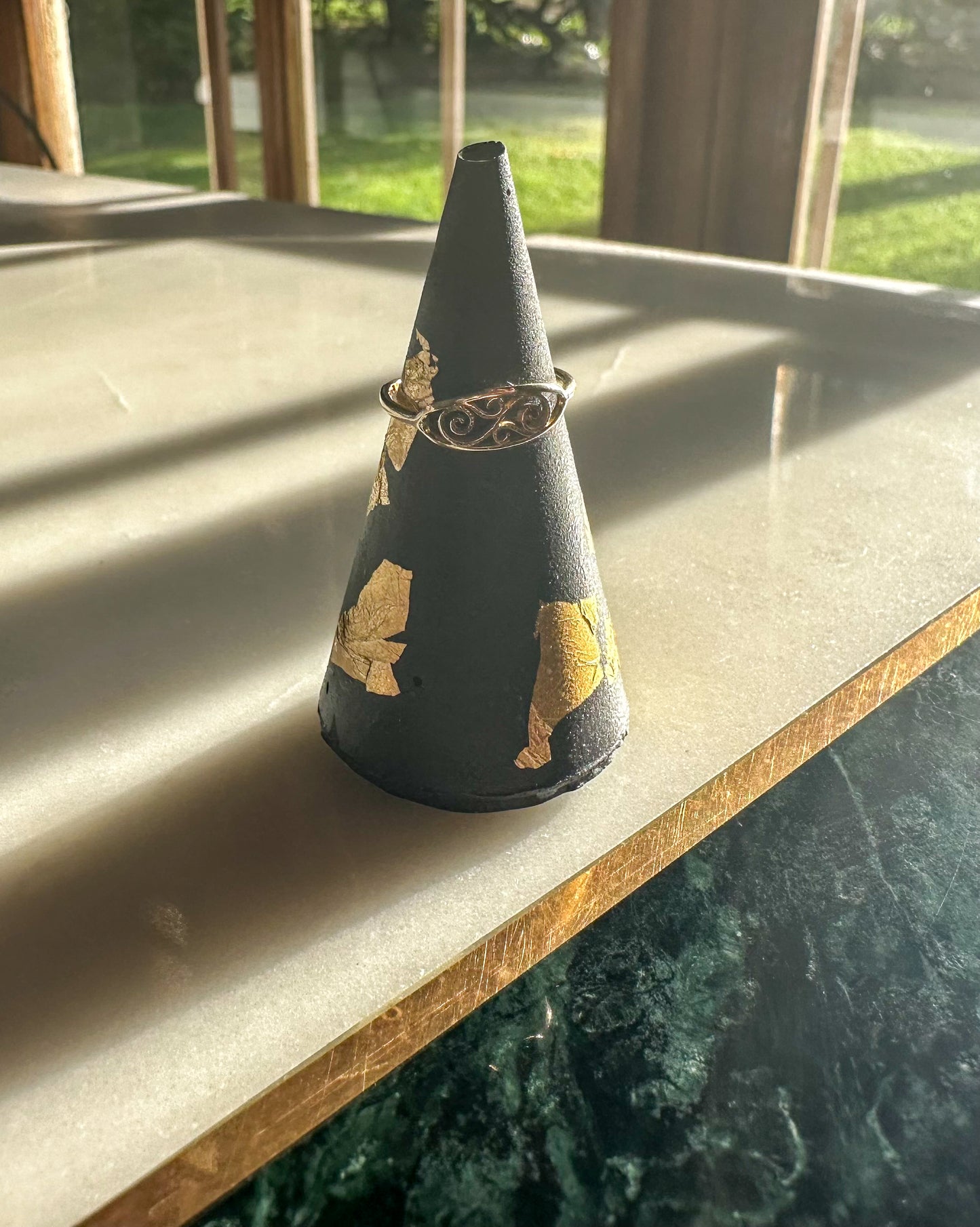 Black-and-Gold Ring Cone