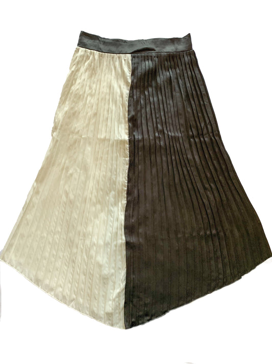 Pleated Satin Skirt